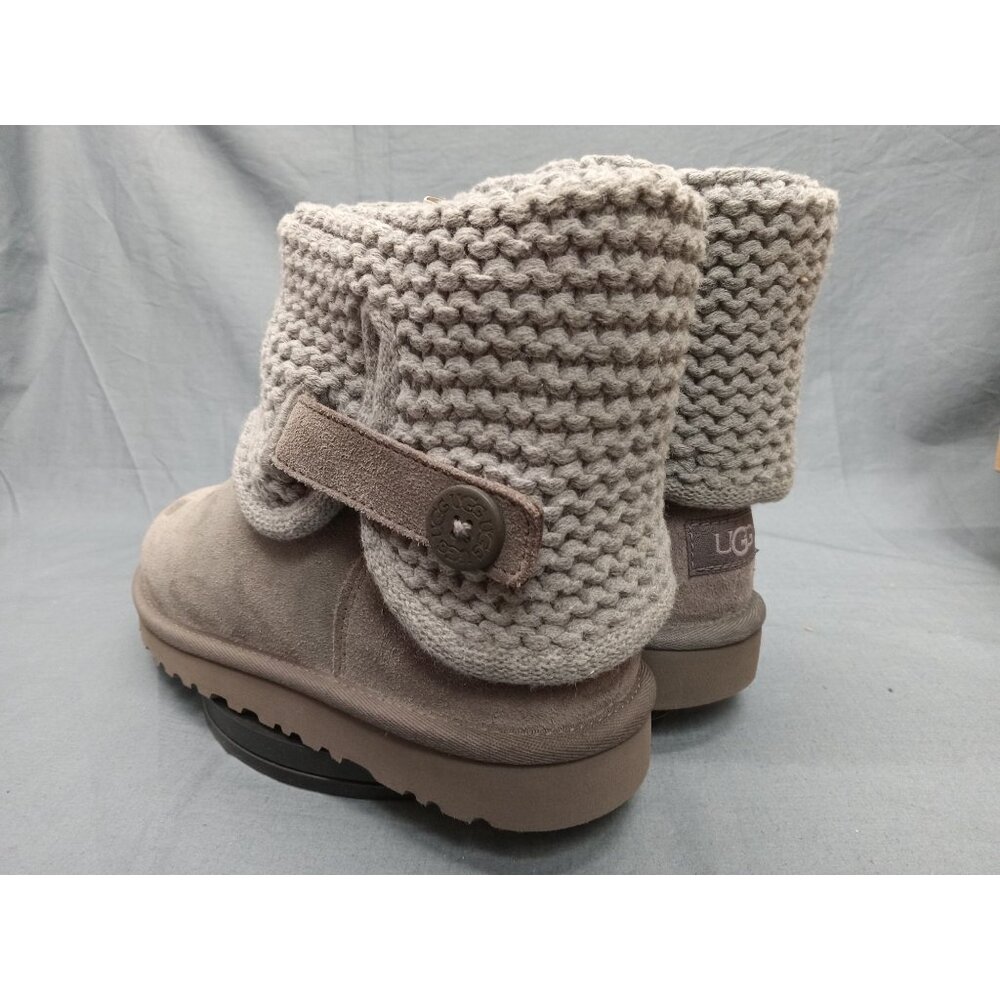 UGG Australia Girls Shaina Fold Down Knit Suede Boots Grey Size 5 NEW NO BOX! - Picture 6 of 11
